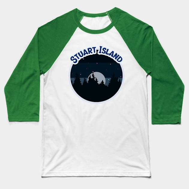 Stuart Island Campground Campground Camping Hiking and Backpacking through National Parks, Lakes, Campfires and Outdoors of Washington Baseball T-Shirt by AbsurdStore